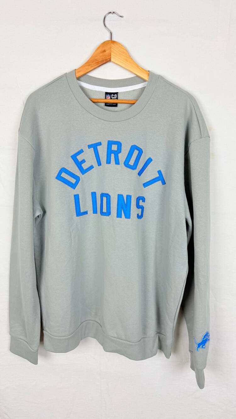 Ultra Game NFL Detroit Lions Sweatshirt Size XL Gray Crewneck Logo